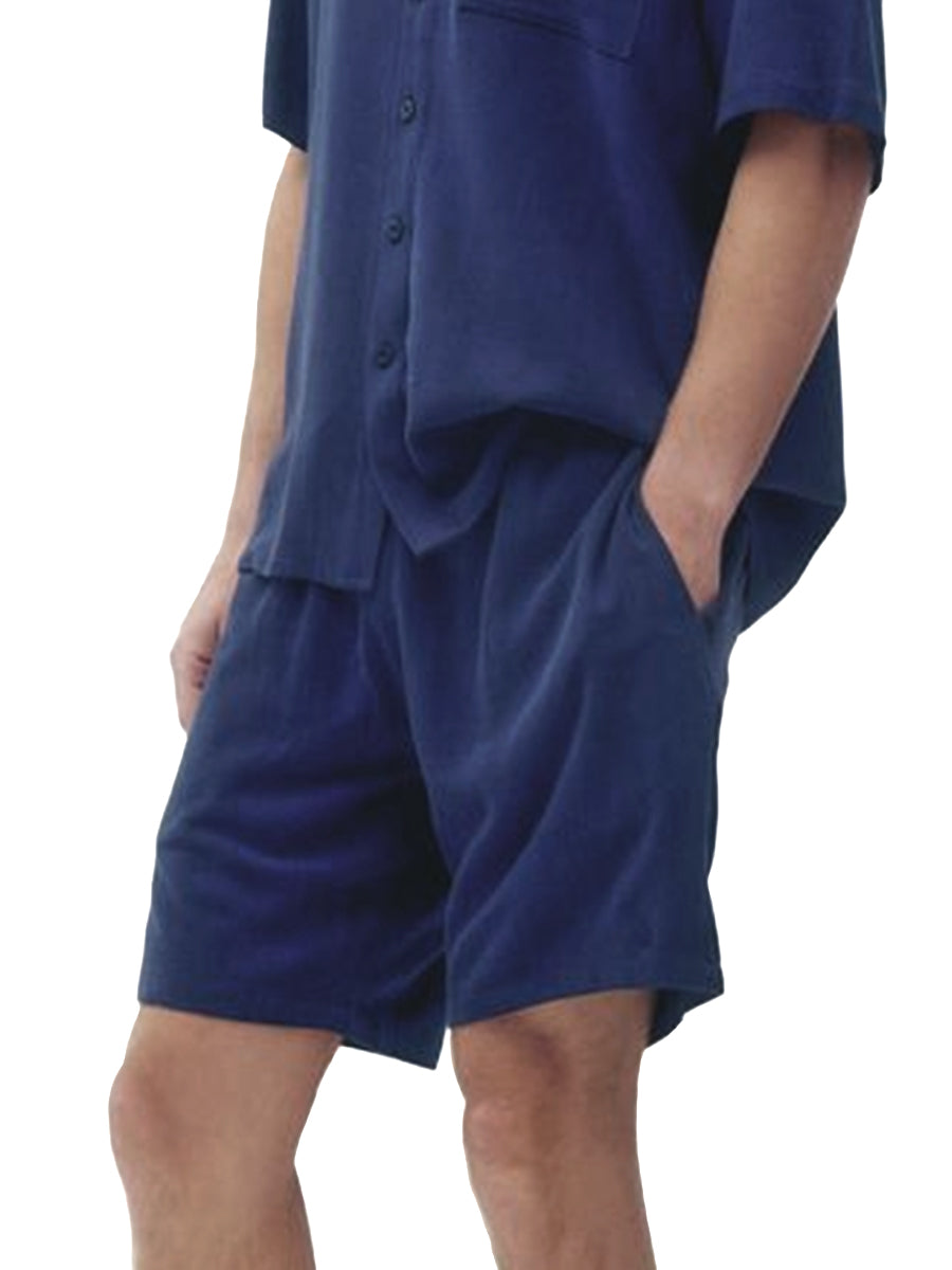 Linen Shorts - Navy