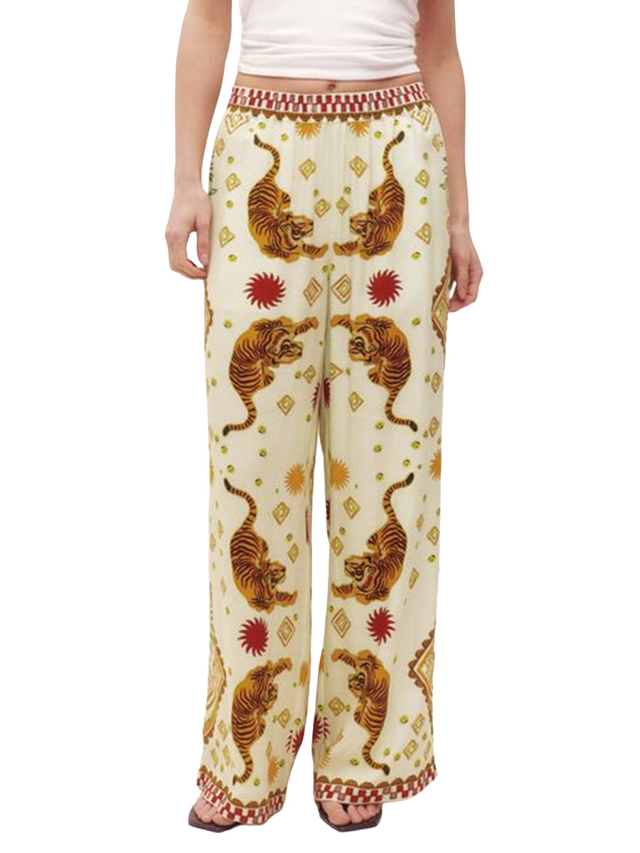 Lounge Pants - Cream Tiger
