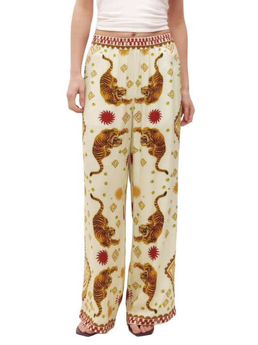 Lounge Pants - Cream Tiger
