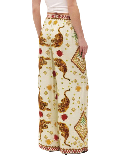 Lounge Pants - Cream Tiger