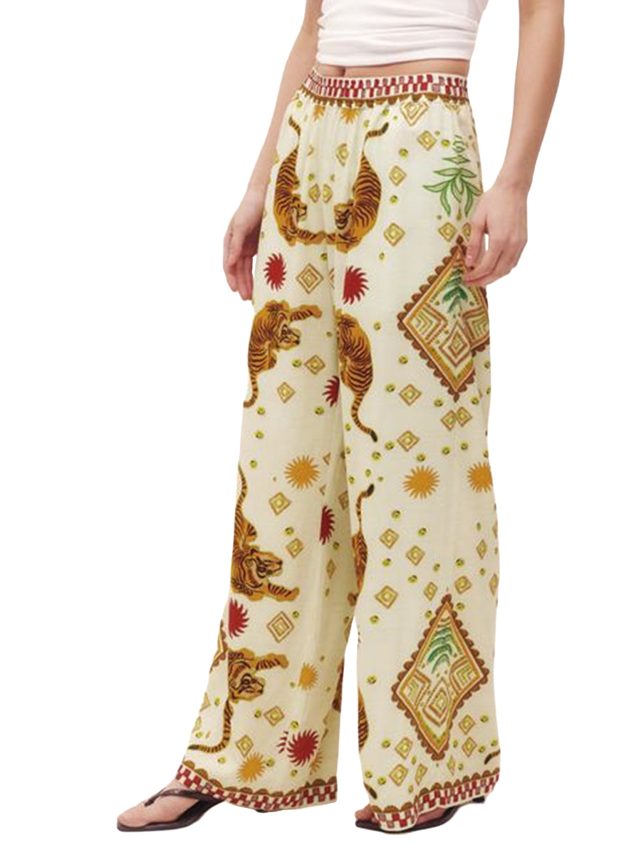 Lounge Pants - Cream Tiger