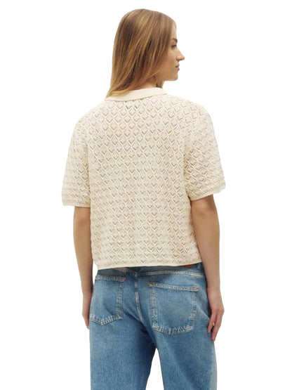 Monica Knit Beach Buttonup - Cream