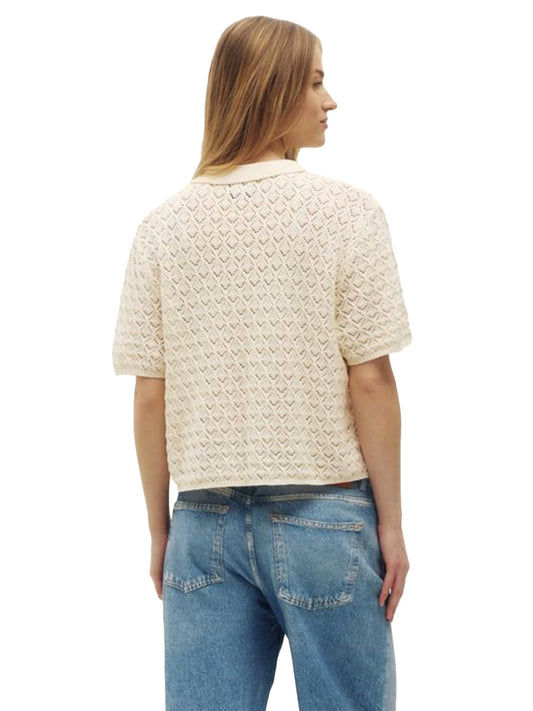 Monica Knit Beach Buttonup - Cream