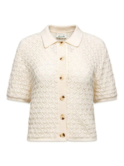 Monica Knit Beach Buttonup - Cream