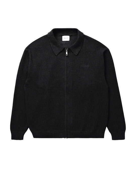 Shaggy Full Zip Polo - Black