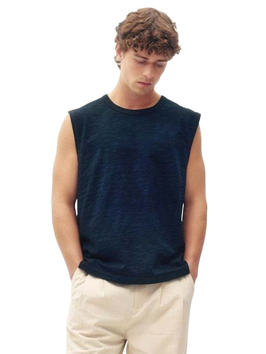 Slub Muscle Tank - Black