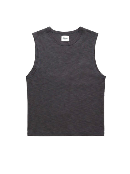 Slub Muscle Tank - Black