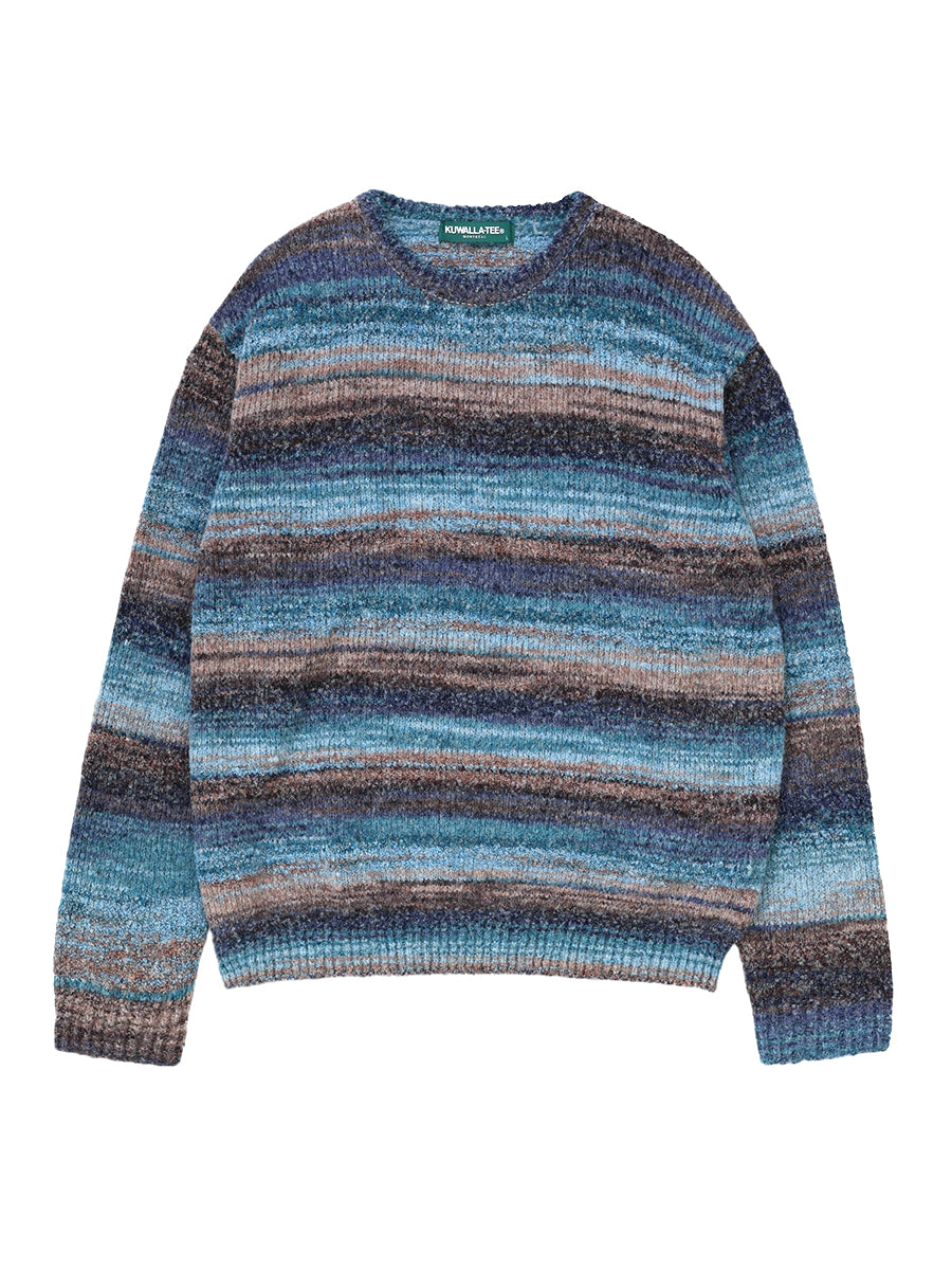 Space-Knit Crew Sweater - Blue