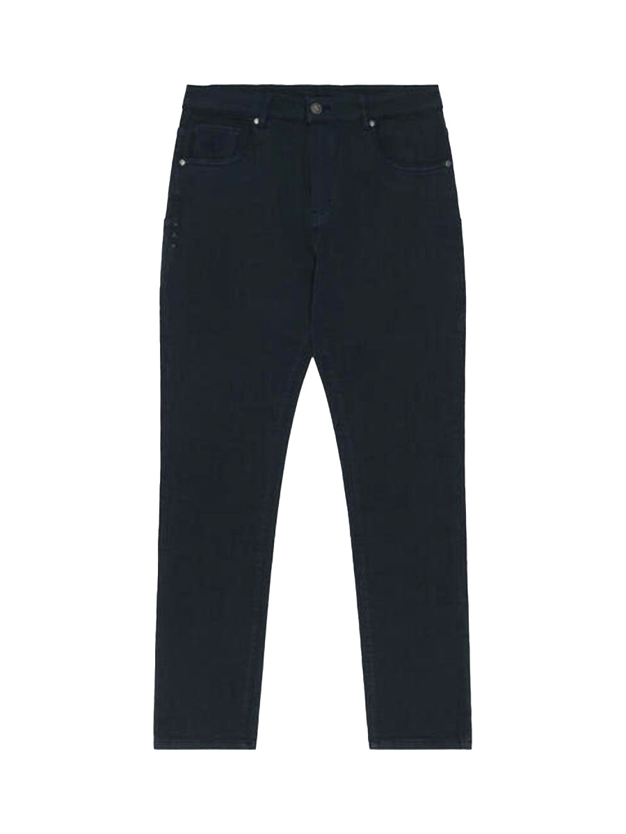 Super Stretch Knit Straight Leg Jeans - Black