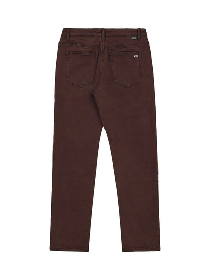 Super Stretch Knit Straight Leg Jeans - Coffee