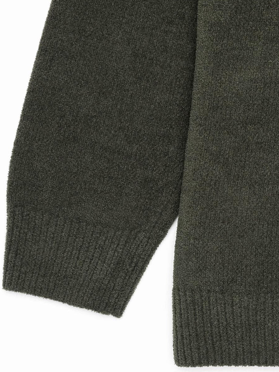 Textured Knit Crew - Olive