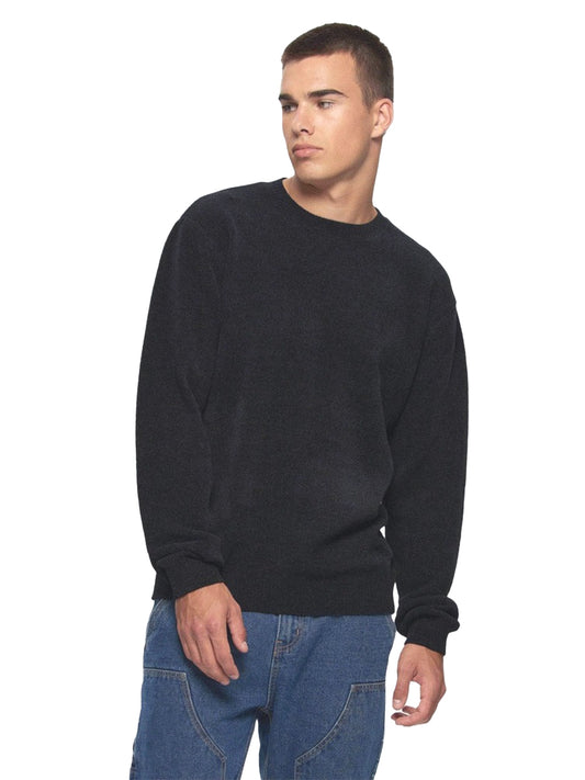 Textured Knit Crew - Black