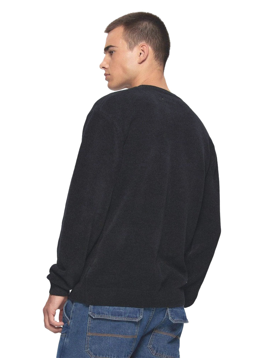 Textured Knit Crew - Black