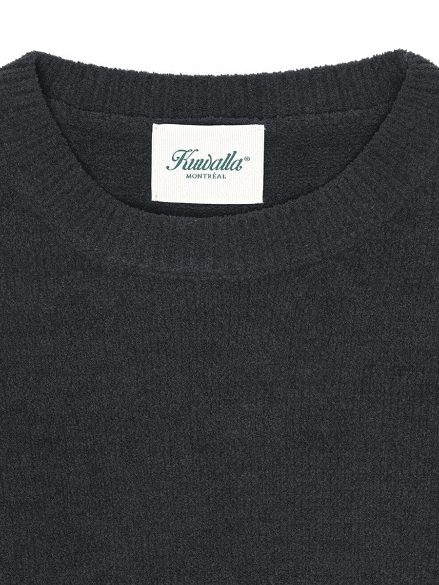 Textured Knit Crew - Black