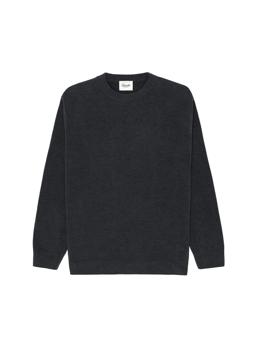Textured Knit Crew - Black