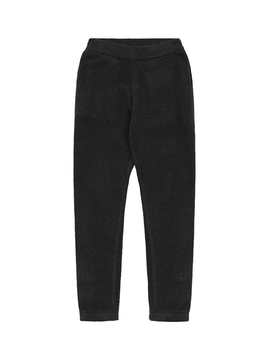 Textured Knit Sweatpants - Black