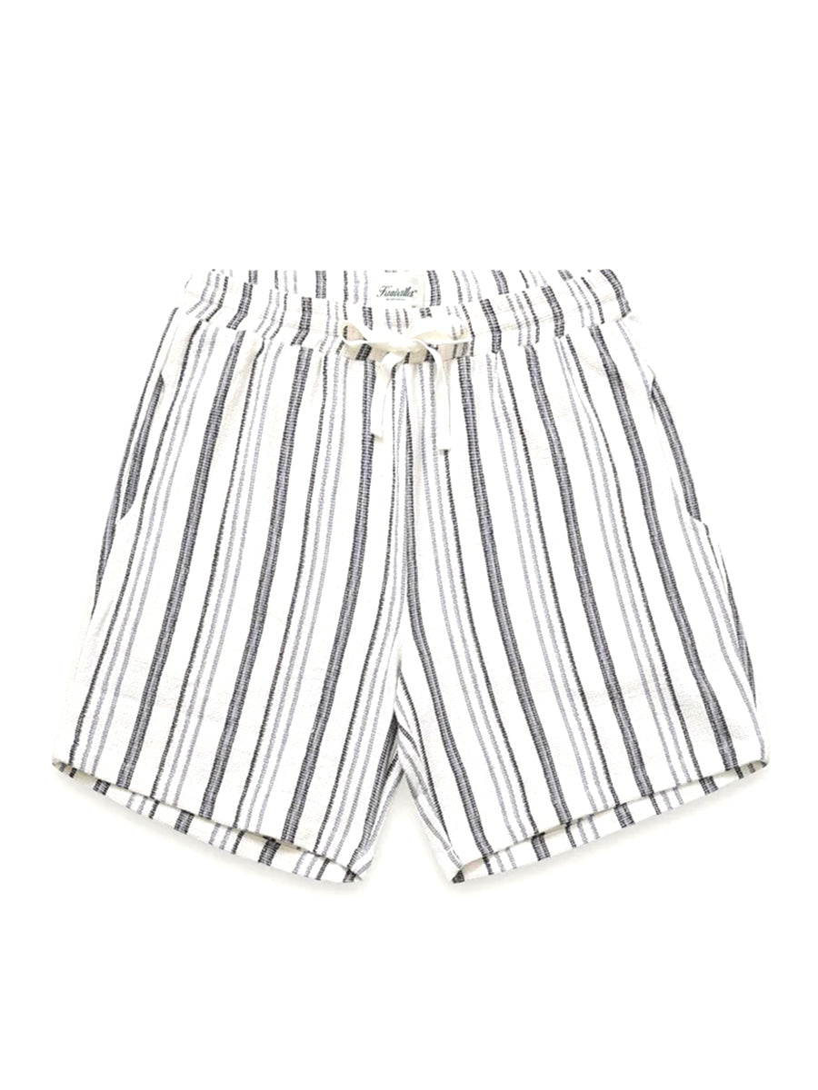 Textured Stripe Shorts - Grey
