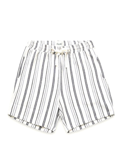 Textured Stripe Shorts - Grey
