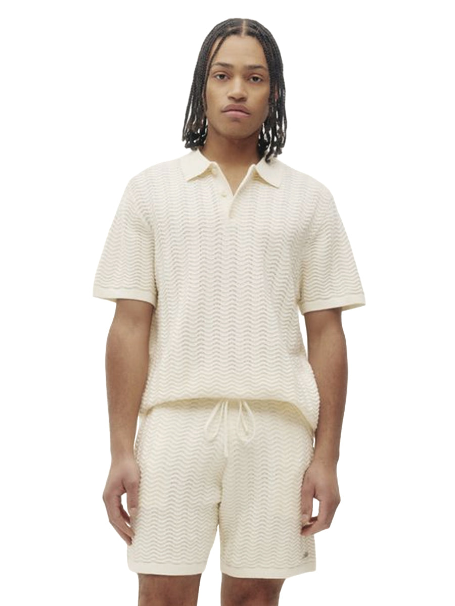 Wave Knit Polo - Off White