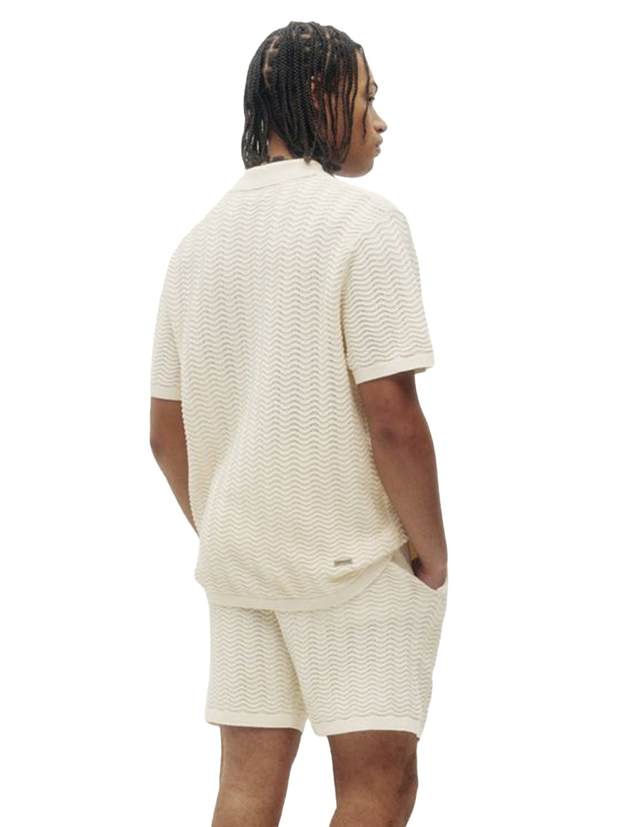 Wave Knit Polo - Off White