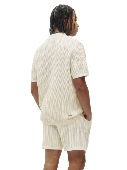 Wave Knit Polo - Off White
