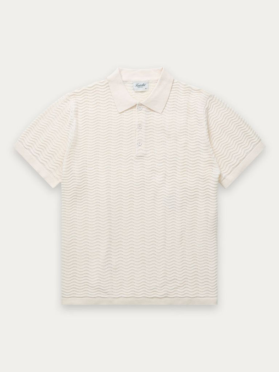 Wave Knit Polo - Off White