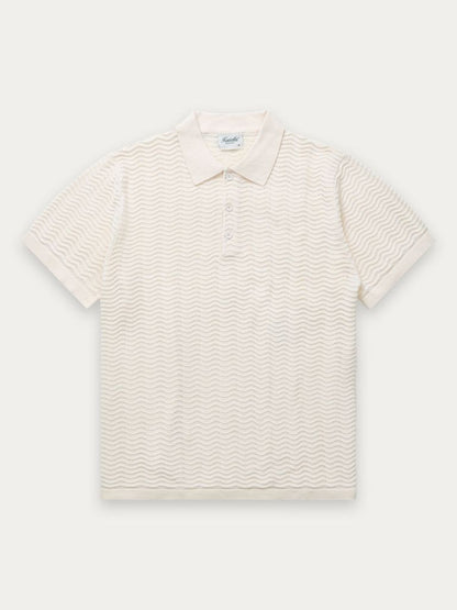 Wave Knit Polo - Off White