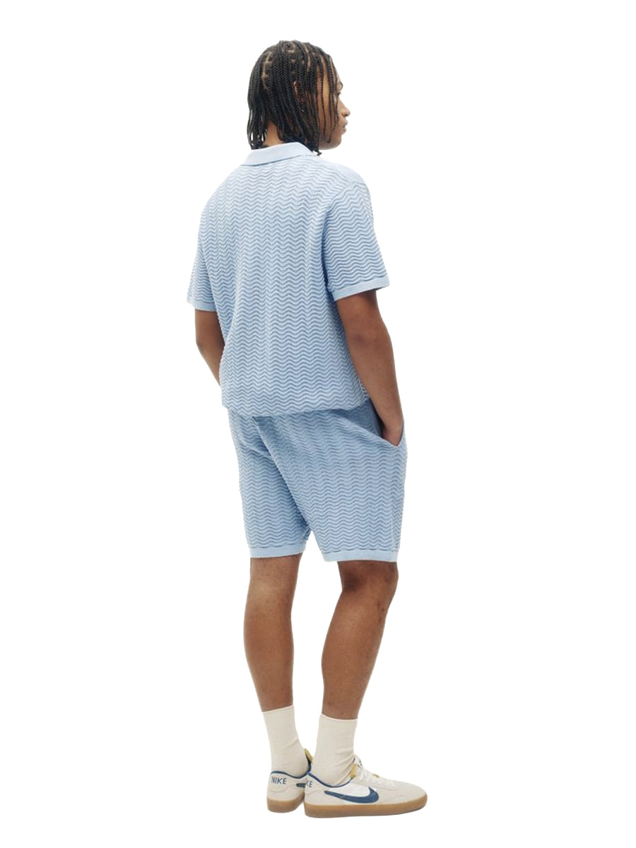 Wave Knit Polo - Rain-Washed Blue