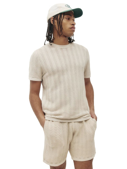 Wave Knit Tee - Sand