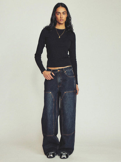 Double-Knee Carpenter Pants - Dirty Indigo