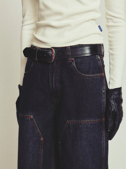 Double-Knee Carpenter Pants - Dirty Indigo