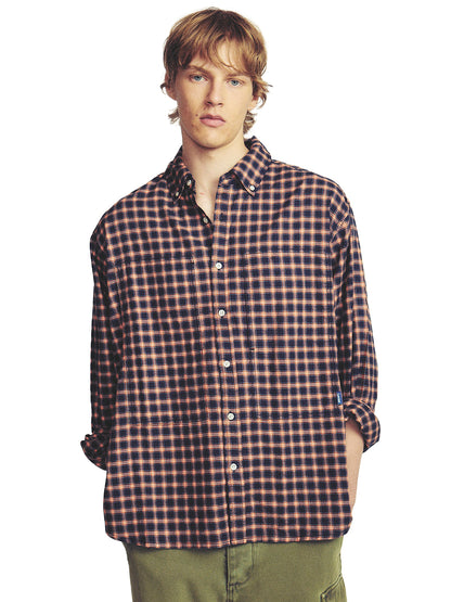 Grant Shirt - Navy & Red Plaid