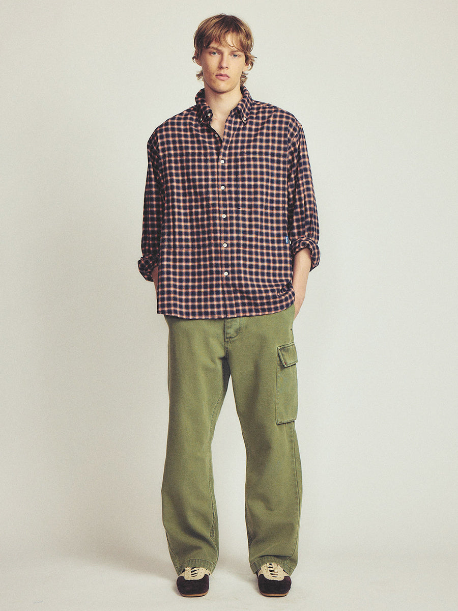 Grant Shirt - Navy & Red Plaid