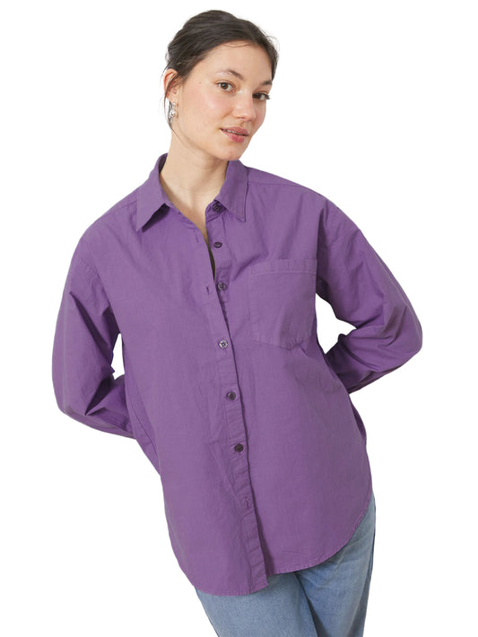 Diana Relaxed Button Up - Purple