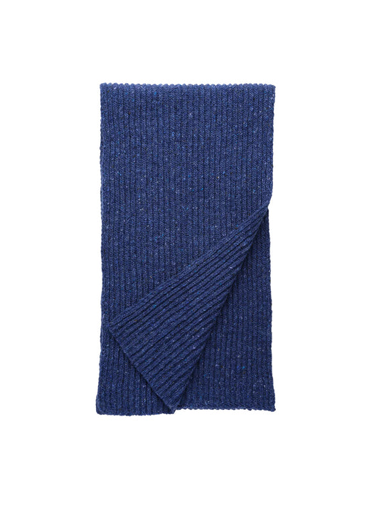 Shin Donegal Tweed Scarf - Ocean Blue