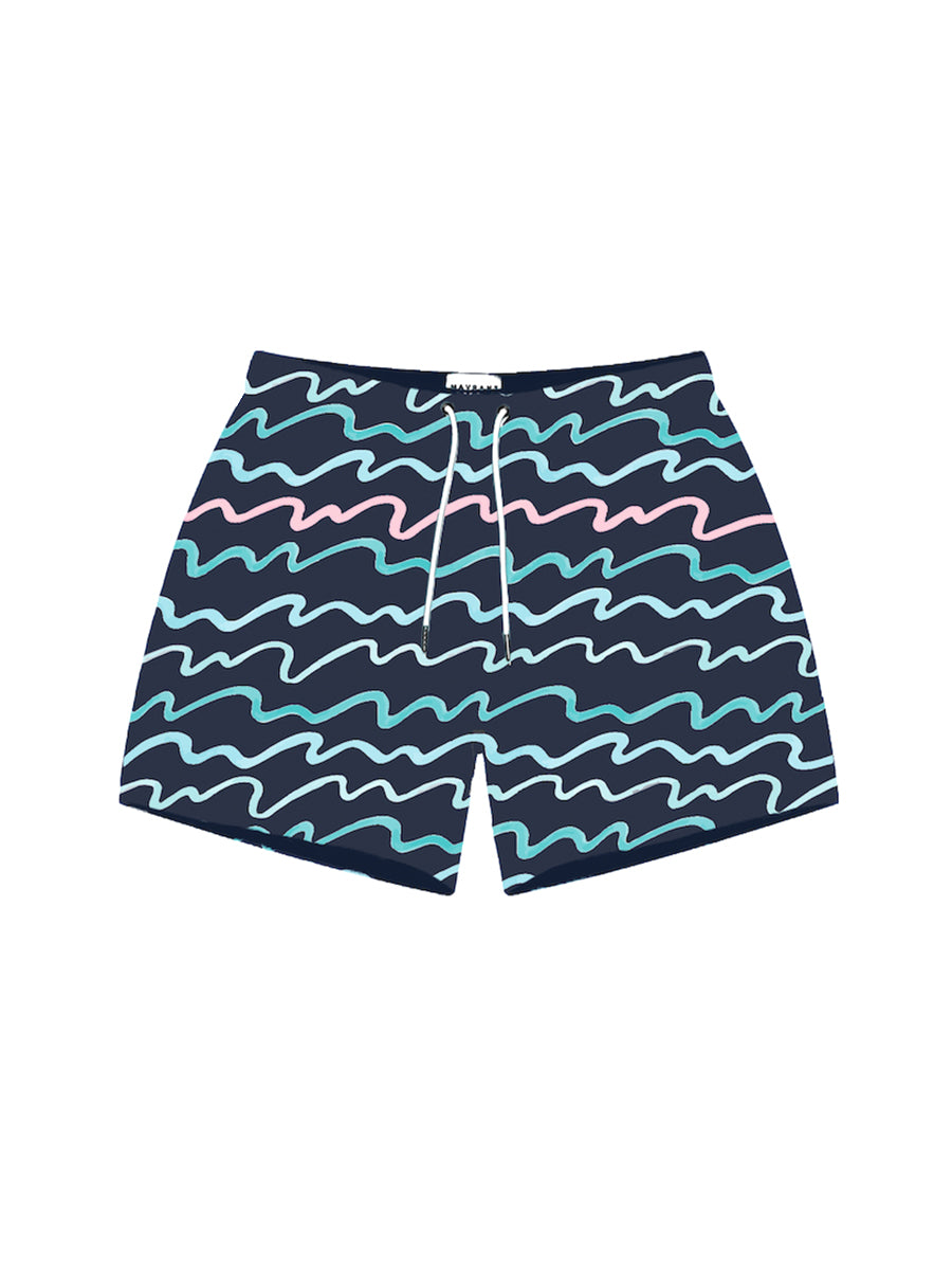 90s Wave Swim Shorts