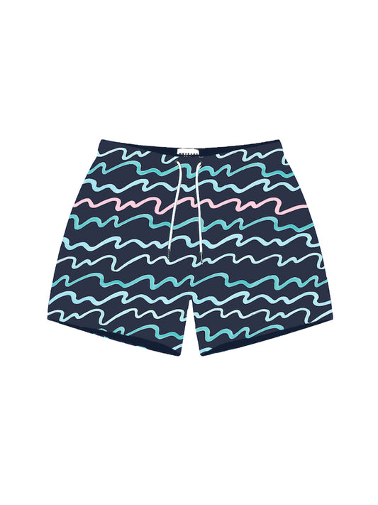 90s Wave Swim Shorts