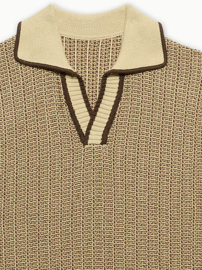 Chocolate Marled Knit Polo