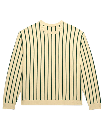 Emerald Stripe Knit Crew Sweater