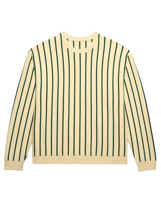 Emerald Stripe Knit Crew Sweater