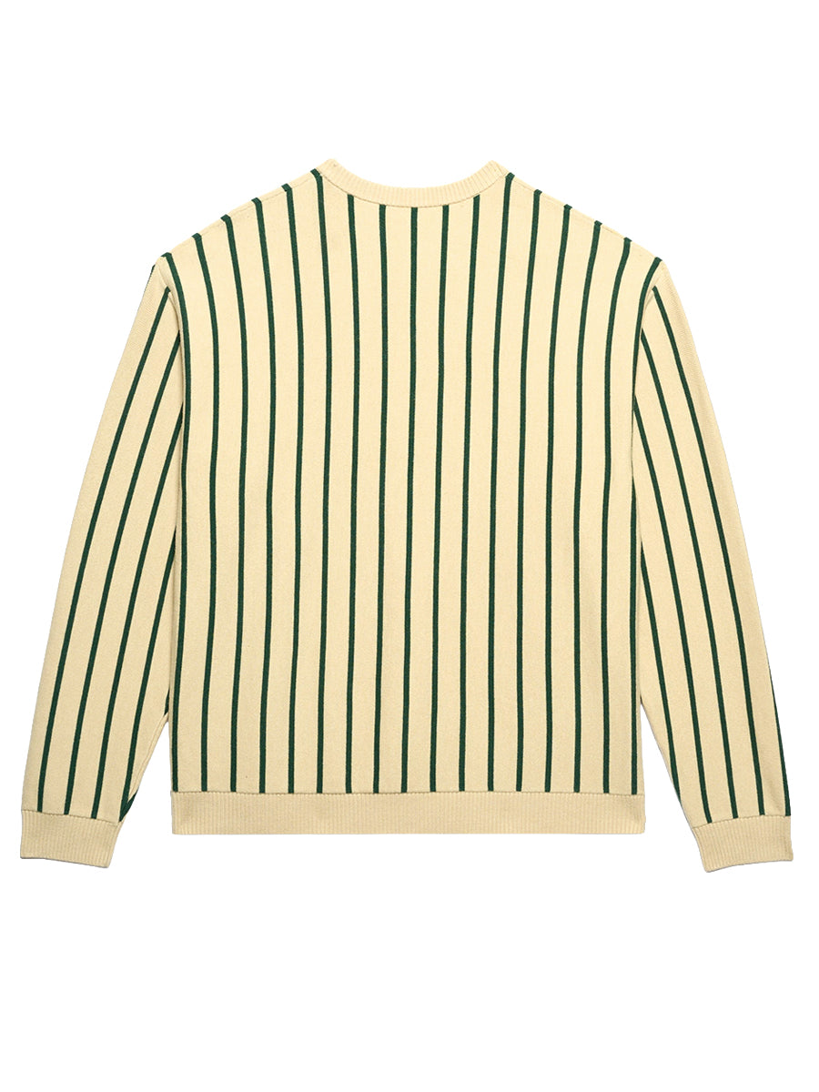 Emerald Stripe Knit Crew Sweater