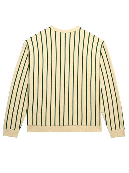 Emerald Stripe Knit Crew Sweater