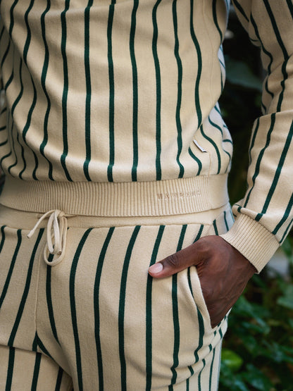 Emerald Stripe Knit Crew Sweater