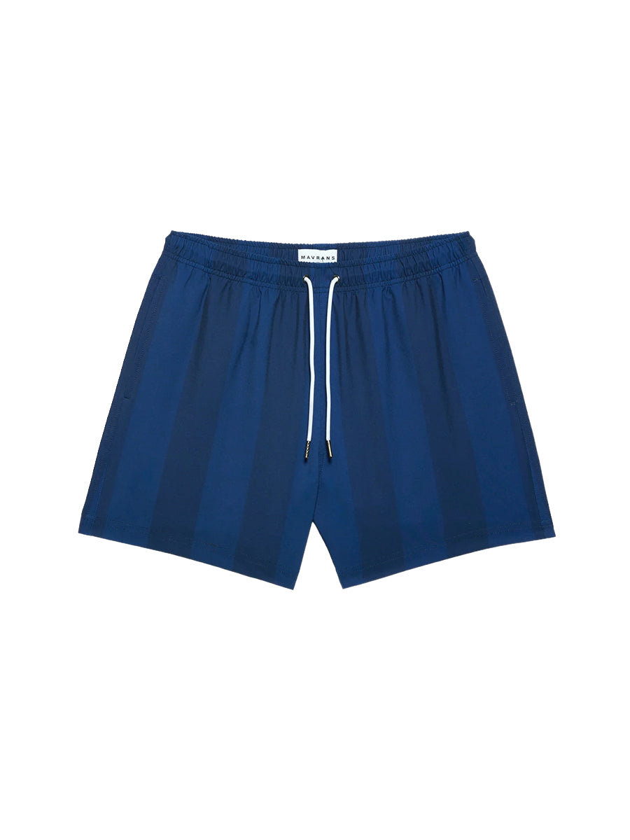 Navy Tonal Cabana Swim Shorts
