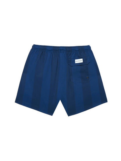 Navy Tonal Cabana Swim Shorts