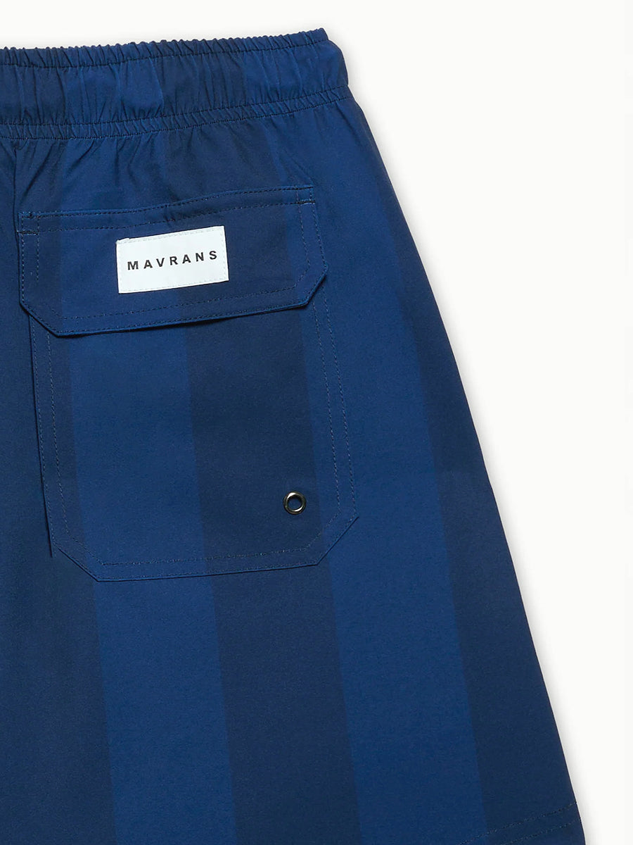 Navy Tonal Cabana Swim Shorts