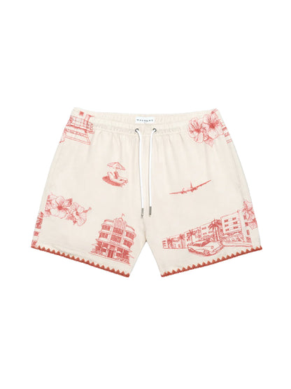 Ocean Drive Swim Shorts - Red