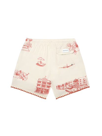 Ocean Drive Swim Shorts - Red