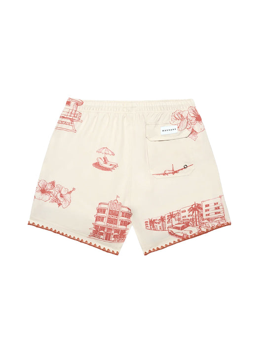 Ocean Drive Swim Shorts - Red