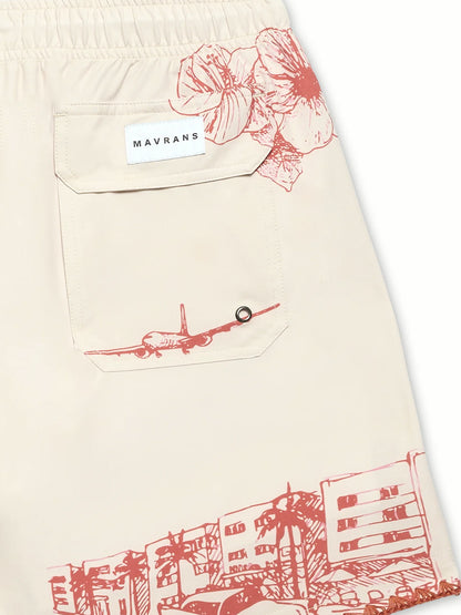 Ocean Drive Swim Shorts - Red